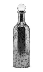 metallic bottle isolated on white background