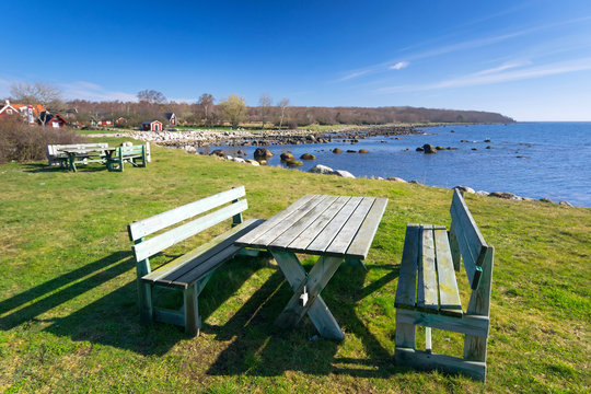 Rest place on Swedish sea coast