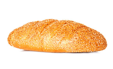 whole wheat bread, long loaf, isolated on white background