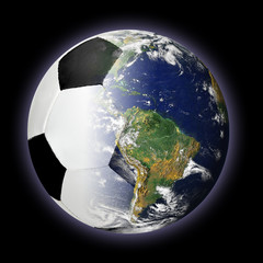 Soccer Ball and Planet Earth Merged Together