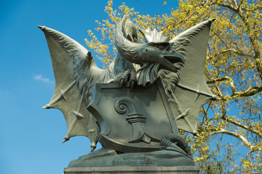 A Basilisk statue in Basel, Switzerland