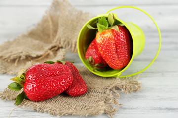 Strawberries with leaves