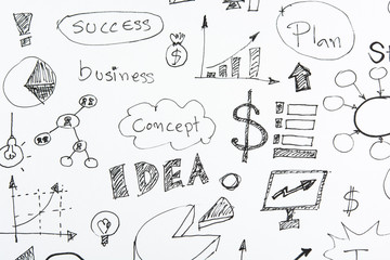 Hand drawn business icon ideas