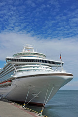 Fototapeta na wymiar Cruise tourist ship in Black sea, Odessa, Ukraine