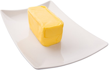 Butter Over White Background