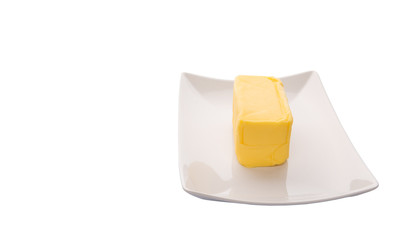 Butter Over White Background