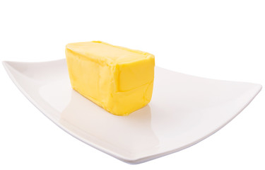 Butter Over White Background