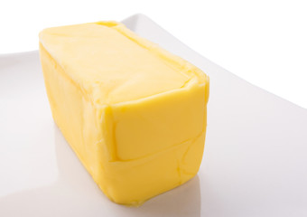 Butter Over White Background