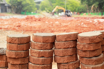 Gray brick for construction background texture