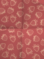 Vintage wrapping paper with strawberries