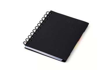Black notebook isolated