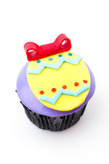 Easter cupcakes isolated white background