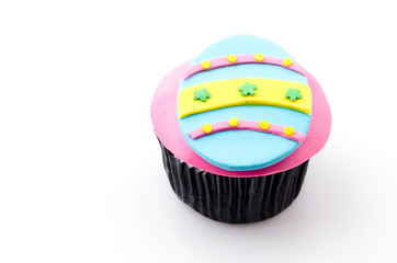 Easter cupcakes isolated white background