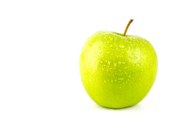 Green apple isolated white background