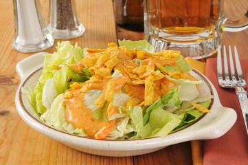 Salad and beer