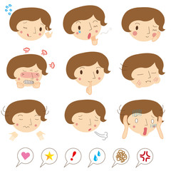 女性　表情　いろいろ