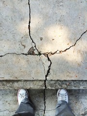 on the cracking ground