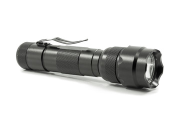 Flashlight stand on white background