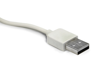 USB cable was placed in white on a white background