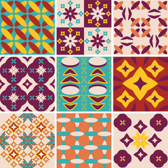 Vintage abstract pattern set