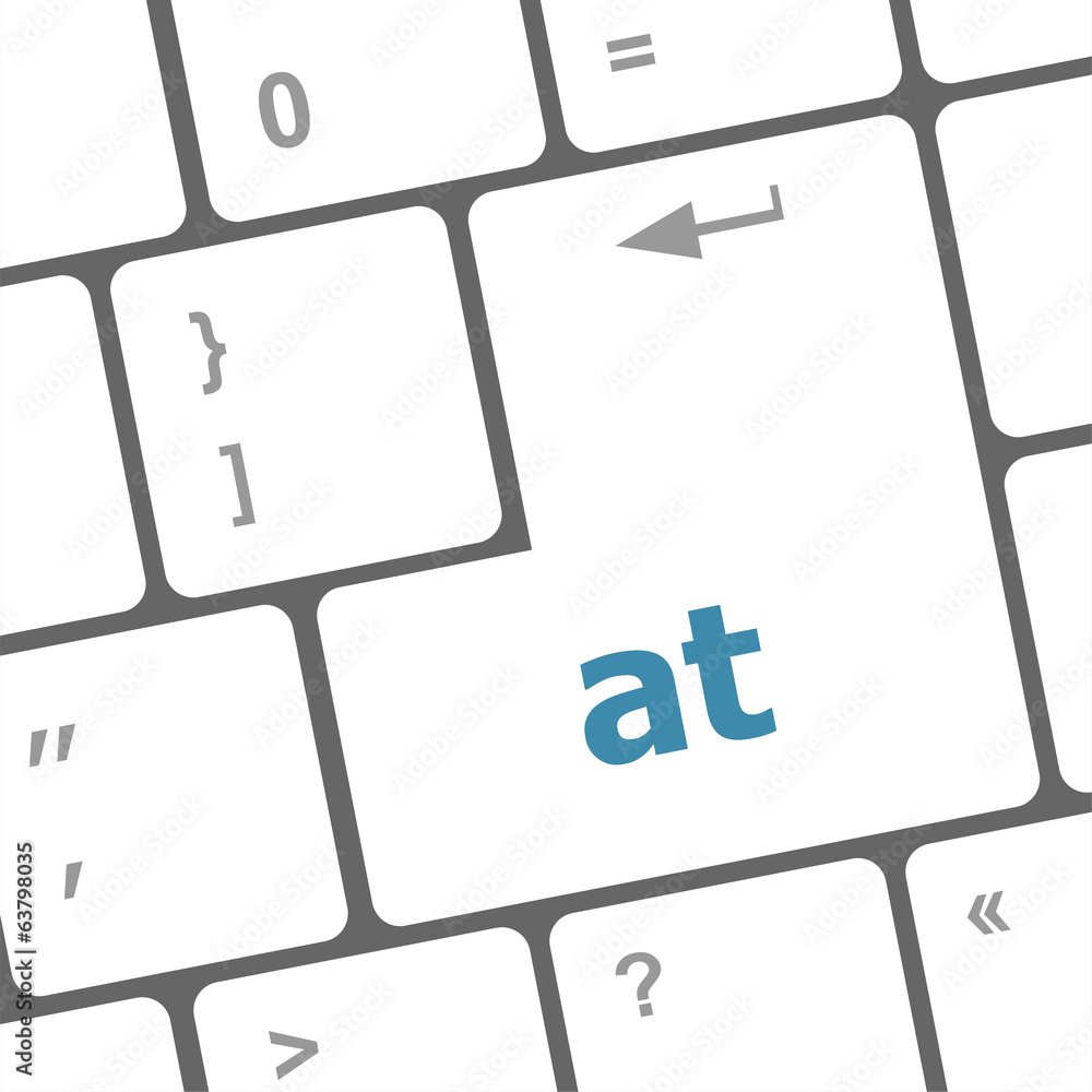 Poster at button on computer keyboard key