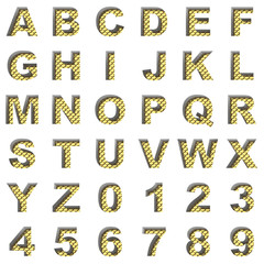 golden alphabet on white background