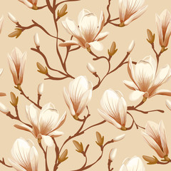 Floral seamless pattern - magnolia © Pagina
