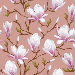 Floral seamless pattern - magnolia