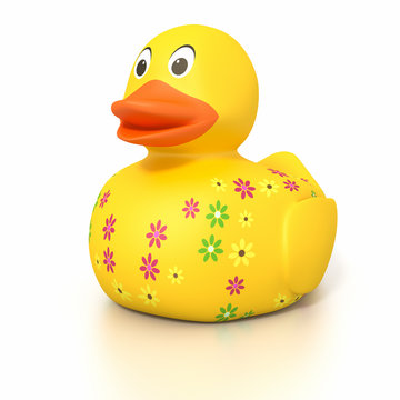 rubber duck with flowers