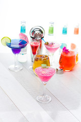 Cocktail with caviar and flower