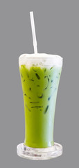Ice green tea with clipping path