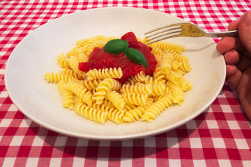 a dish of italian pasta