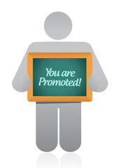 you are promoted sign illustration design