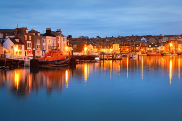 Weymouth harbour in Dorset, UK.