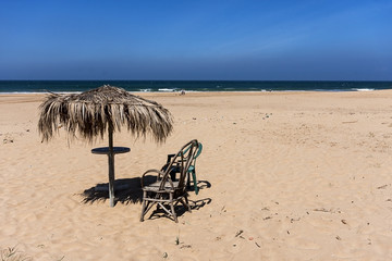 beach with umbrella