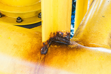 close up rusty form oil plantform