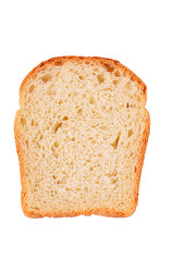 Toast fried closeup isolated on white