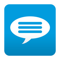 Etiqueta tipo app azul simbolo comentario
