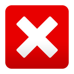 Etiqueta tipo app roja simbolo error