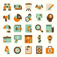 retro flat business icon