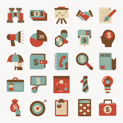 retro flat business icon