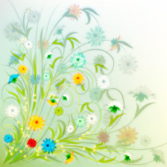 Fototapeta na wymiar abstract grunge illustration with spring flowers