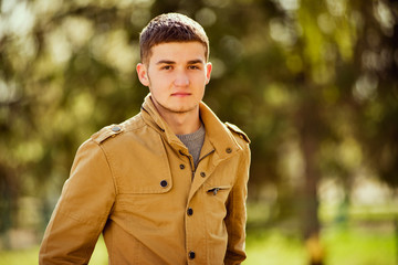 Attractive young man in a trendy jacket