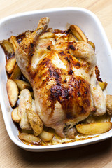 chicken baked with potatoes