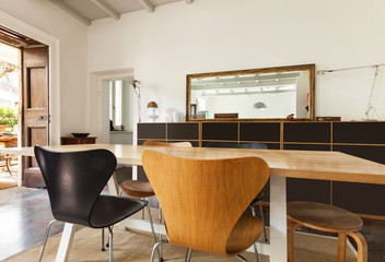comfortable dining room, interior of a nice loft