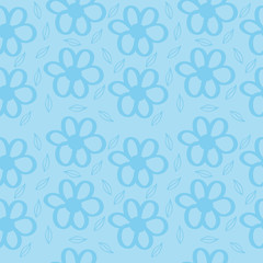 Flowers Blue Background