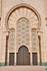 Gates of the The Hassan II Mosque, located in Casablanca is the