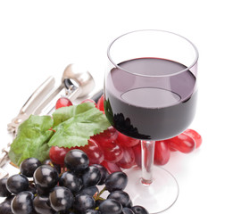 A glass of wonderful and delicious red semisweet wine