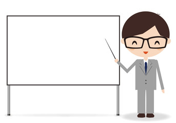 ビジネスマン　ホワイトボード