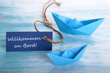 Label with Willkommen an Board © Nelos